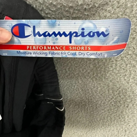 Champion shorts mens XL black logo performance moisture wicking dadcore NWT - Picture 7 of 8